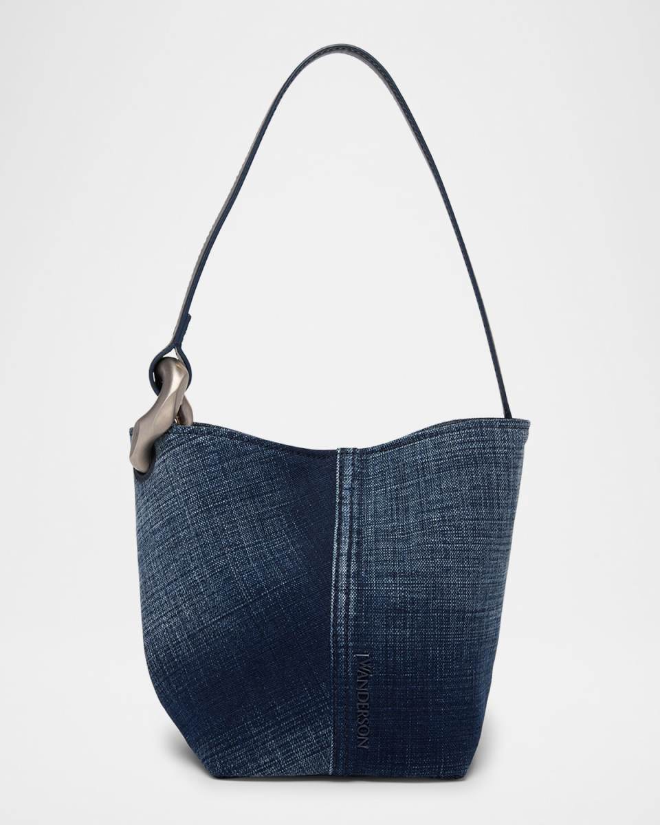 Corner Small Acid Wash Denim Bucket Bag